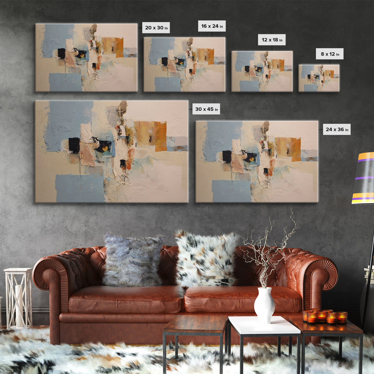 Jazz Musician in Angular Mid Century Style Canvas Print, Midcentury Modern Art, Modern Art, Living Room Decor, Oil Painting, MMA-3x2-61