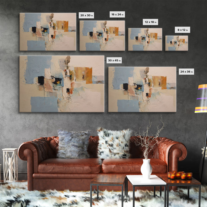 Jazz Musician in Angular Mid Century Style Canvas Print, Midcentury Modern Art, Modern Art, Living Room Decor, Oil Painting, MMA-3x2-61