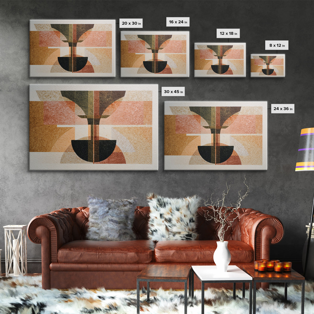 Rocket Ship in Retro Space Age Design Canvas Print, Midcentury Modern Art, Living Room Wall Art, Living Room Decor, Retro, MMA-3x2-90