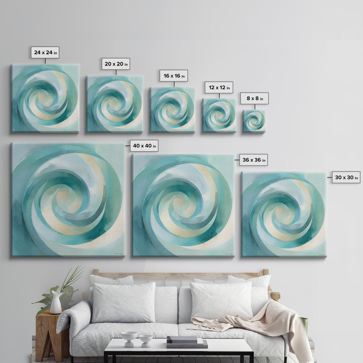 Abstract Healing Spiral Canvas Print, Medical Office Art, Printable Card, Office Decor, Abstract Art, Calm, School Nurse Art, MOA-1x1-15