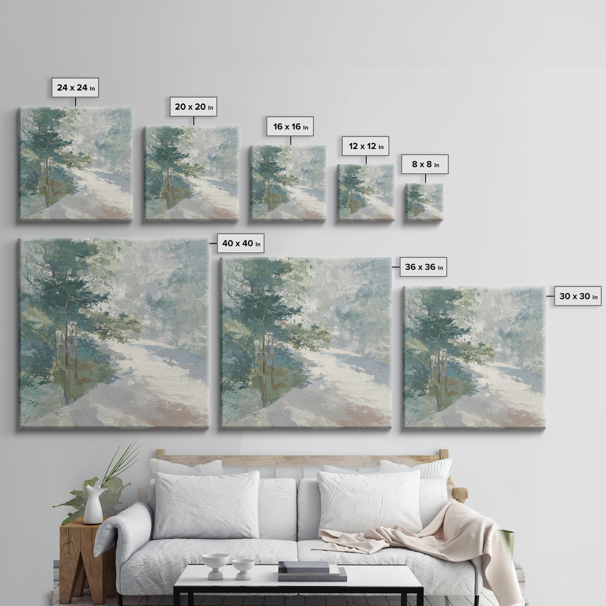 Gentle Forest Path Canvas Print, Medical Office Art, School Nurse Art, Office Decor, Fine Art, Calm, Luxury Decor, Art Print, MOA-1x1-17