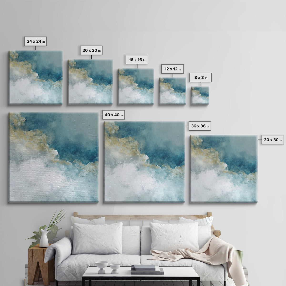 Subtle Marble Texture Canvas Print, Medical Office Art, Medical Art, Office Decor, Watercolor Art, Calm, Biology Art, MOA-1x1-19