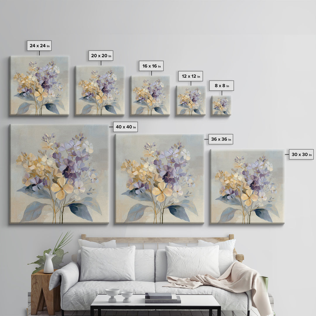Lavender Botanical Still Life Framed Canvas Print, Medical Office Art, Biology Art, Office Decor, Oil Painting, Calm, MOA-1x1-21