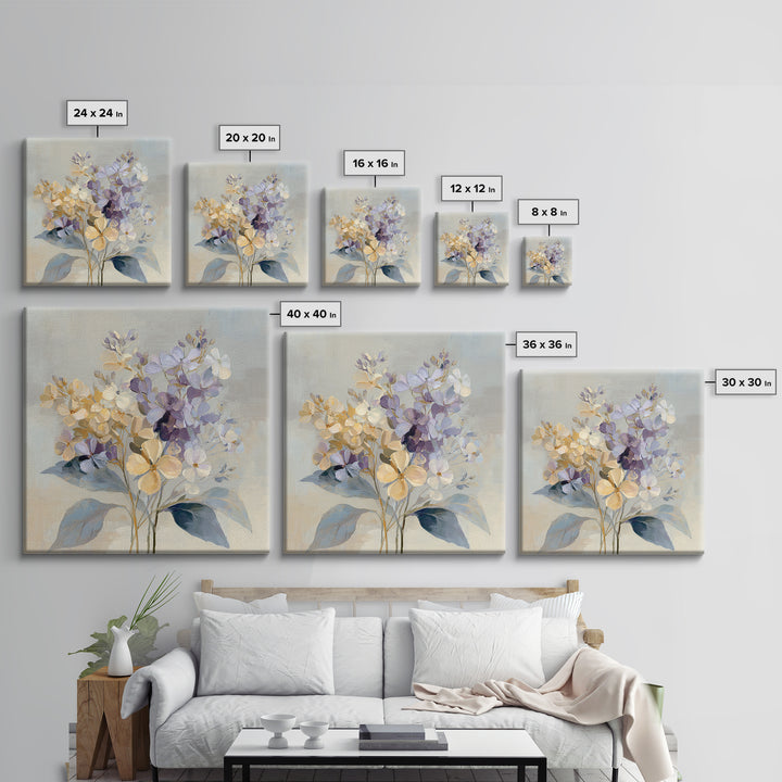 Lavender Botanical Still Life Framed Canvas Print, Medical Office Art, Biology Art, Office Decor, Oil Painting, Calm, MOA-1x1-21