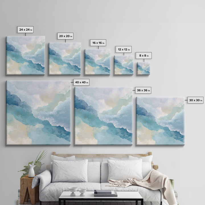 Calming Blue Abstract Canvas Print, Medical Office Art, Modern Decor, Office Decor, Abstract Art, Calm, Home Decor, Wall Decor, MOA-1x1-25
