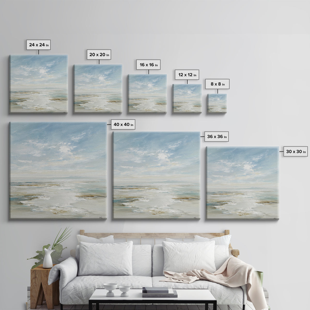 Peaceful Ocean Horizon Framed Canvas Print, Medical Office Art, Printable Art, Office Decor, Fine Art, Calm, Medical Wall Art, MOA-1x1-28
