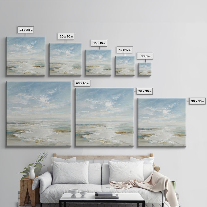 Peaceful Ocean Horizon Framed Canvas Print, Medical Office Art, Printable Art, Office Decor, Fine Art, Calm, Medical Wall Art, MOA-1x1-28