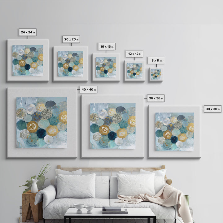 Abstract Cells and Circles as Soothing Pattern Framed Canvas Print, Medical Office Art, Fine Art Print, Office Decor, MOA-1x1-29