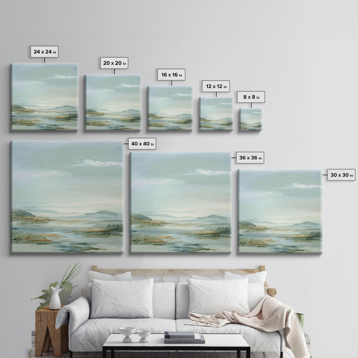 Large Neutral Landscape Framed Canvas Print, Medical Office Art, Art Print, Office Decor, Fine Art, Calm, Printable Art, MOA-1x1-40