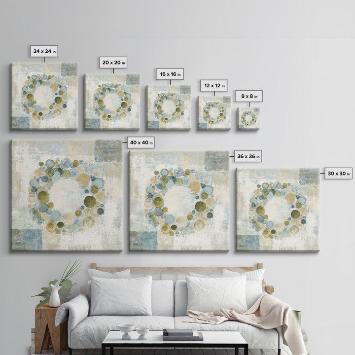 Abstract Cells and Circles as Soothing Pattern Framed Canvas Print, Medical Office Art, Fine Art Print, Office Decor, MOA-1x1-53