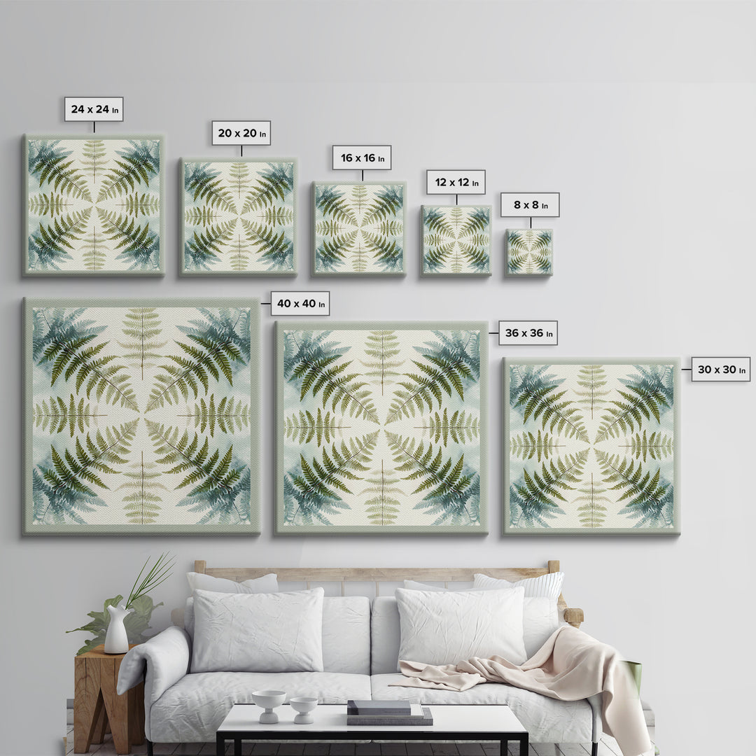 Minimal Green Fern Specimen Framed Canvas Print, Medical Office Art, Medical Student Gift, Office Decor, Fine Art, Calm, MOA-1x1-8