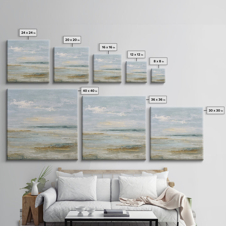 Large Neutral Landscape Framed Canvas Print, Medical Office Art, Textured Painting, Office Decor, Oil Painting, Calm, MOA-1x1-88