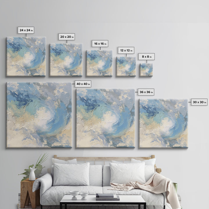 Calming Blue Abstract Canvas Print, Medical Office Art, Wall Art, Office Decor, Fine Art, Calm, Printable Card, Medical Art, MOA-1x1-97