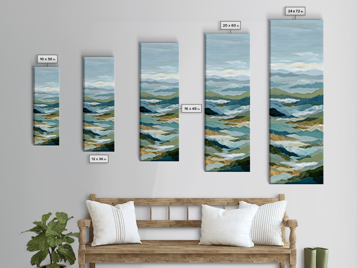 Soft Mountain Landscape Canvas Print, Medical Office Art, Biology Art, Office Decor, Fine Art, Calm, Art Print, Room Decor, MOA-1x3-14