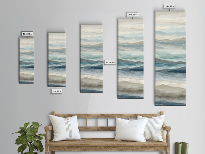 Peaceful Ocean Horizon Canvas Print, Medical Office Art, Printable Wall Art, Office Decor, Oil Painting, Calm, Anatomy Wall Art, MOA-1x3-40