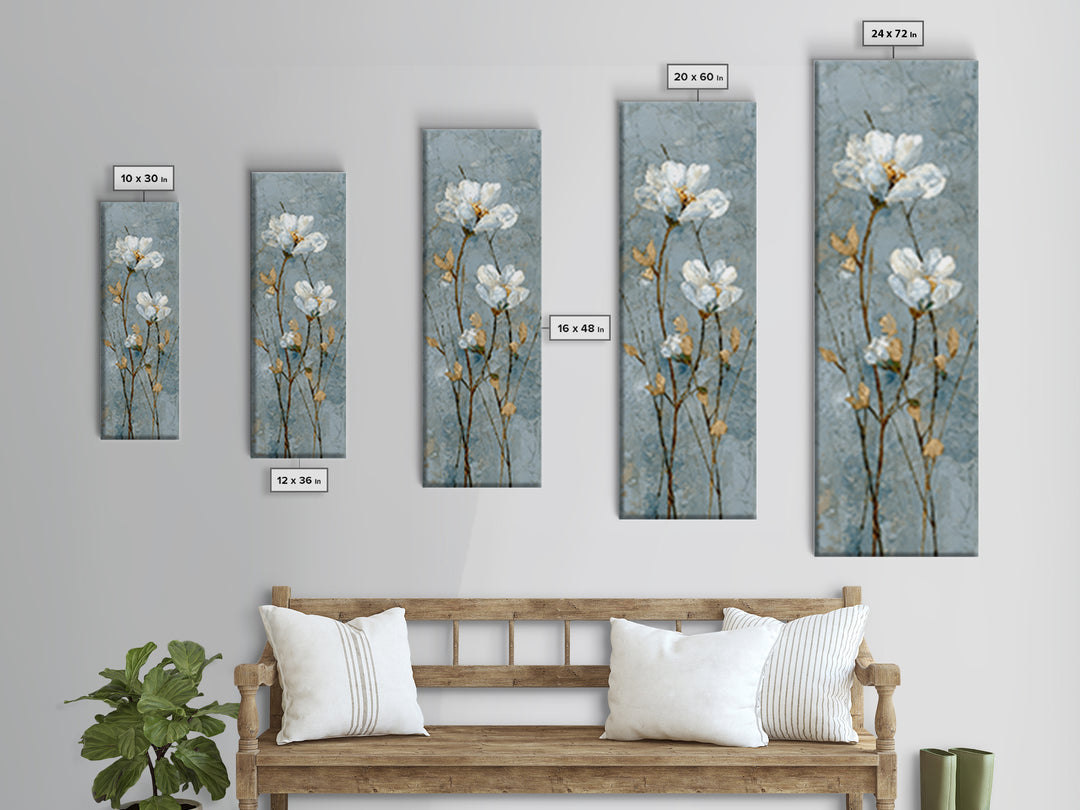 White Orchid on Gray Stone Surface Canvas Print, Medical Office Art, Nurse Wall Art, Office Decor, Fine Art, Calm, Room Decor, MOA-1x3-42