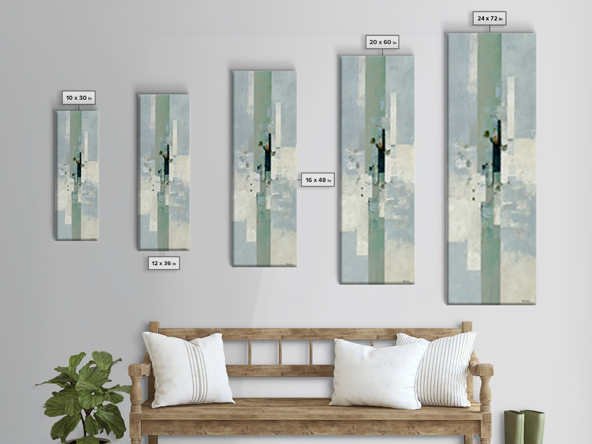 Clean Geometric Composition Framed Canvas Print, Medical Office Art, Science Art, Office Decor, Abstract Art, Calm, MOA-1x3-46