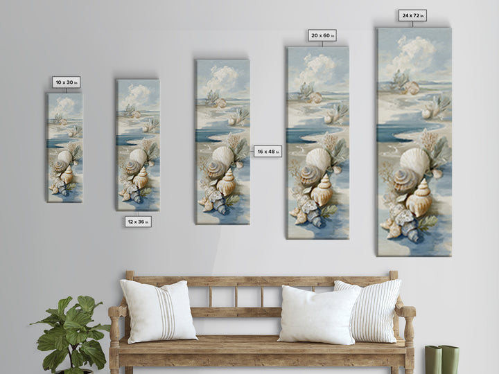 Coastal Shells and Water Study Canvas Print, Medical Office Art, Medical Student Gift, Office Decor, Calm, Anatomy Poster, MOA-1x3-56