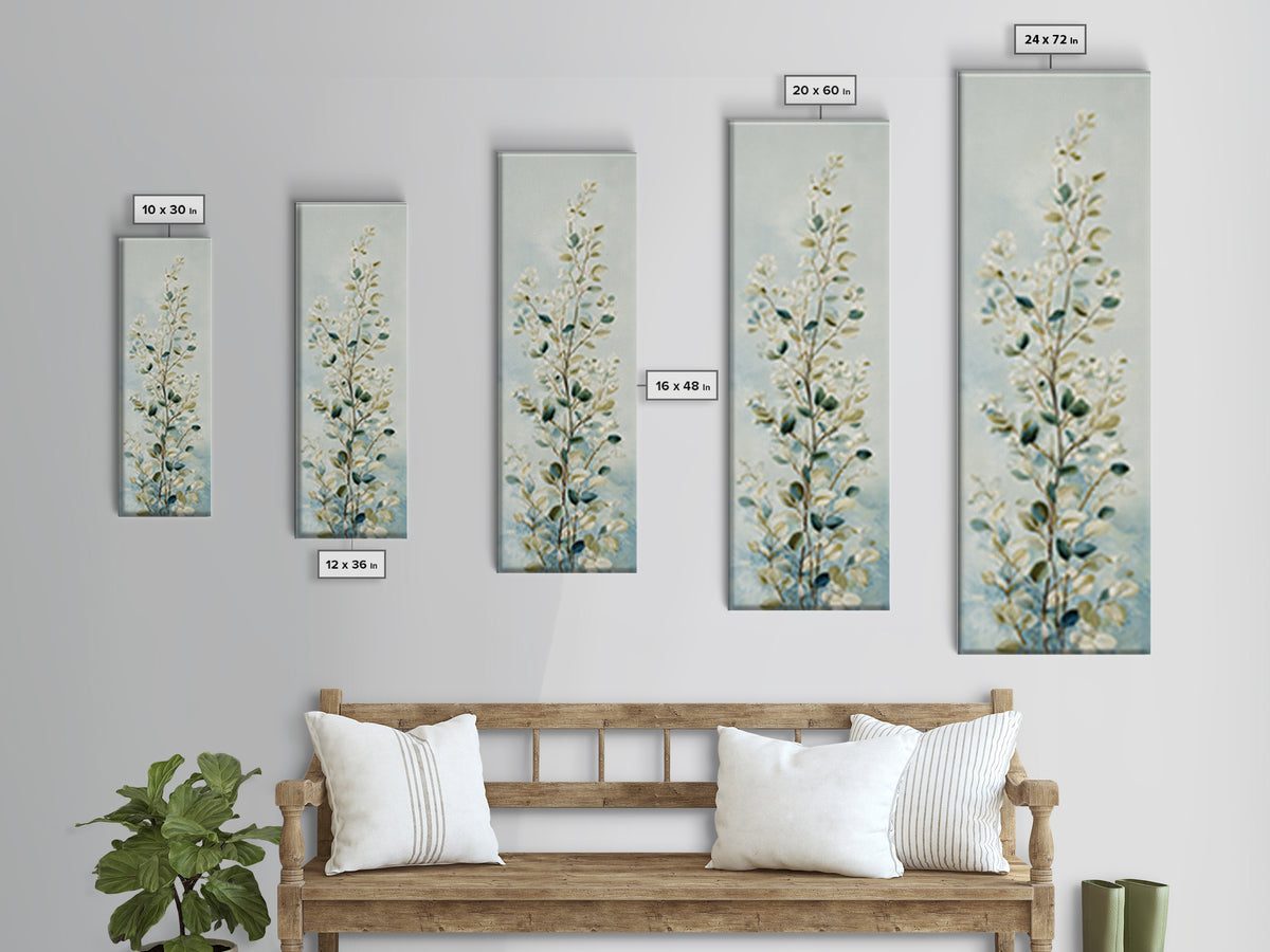 Botanical Eucalyptus Branch Canvas Print, Medical Office Art, Healthcare Wall Art, Office Decor, Watercolor Art, Calm, MOA-1x3-63