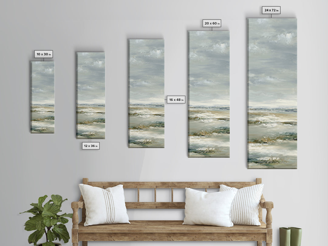 Peaceful Ocean Horizon Framed Canvas Print, Medical Office Art, Teal Wall Art, Office Decor, Fine Art, Calm, Anatomy Art, MOA-1x3-64