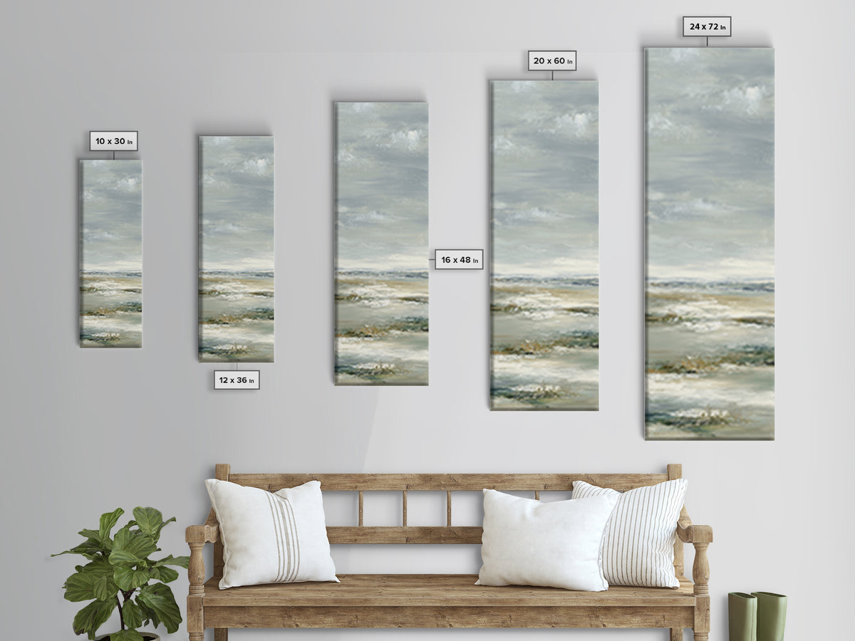 Peaceful Ocean Horizon Framed Canvas Print, Medical Office Art, Teal Wall Art, Office Decor, Fine Art, Calm, Anatomy Art, MOA-1x3-64