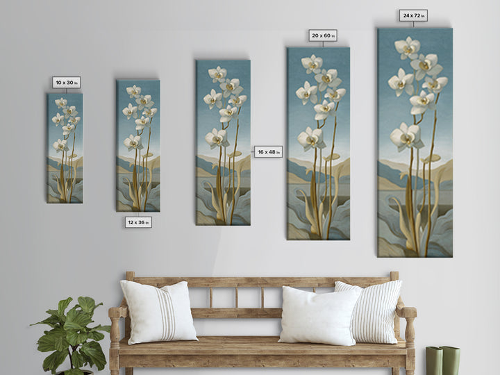 White Orchid on Gray Stone Surface Framed Canvas Print, Medical Office Art, Modern Decor, Office Decor, Fine Art, Calm, MOA-1x3-66