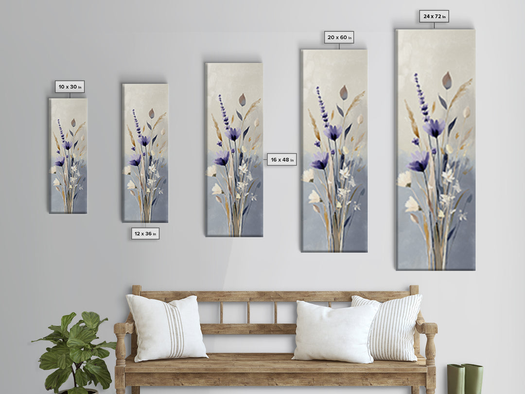 Lavender Botanical Still Life Canvas Print, Medical Office Art, Printable Card, Office Decor, Fine Art, Calm, School Nurse Art, MOA-1x3-81