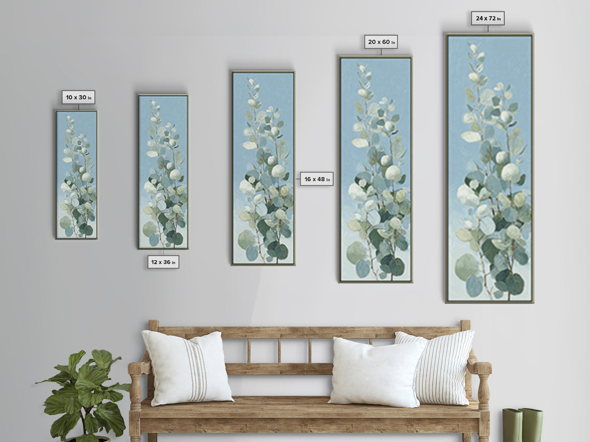 Botanical Eucalyptus Branch Framed Canvas Print, Medical Office Art, Heart Anatomy Print, Office Decor, Fine Art, Calm, MOA-1x3-87