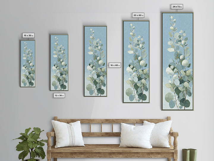 Botanical Eucalyptus Branch Framed Canvas Print, Medical Office Art, Heart Anatomy Print, Office Decor, Fine Art, Calm, MOA-1x3-87