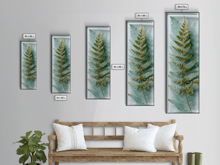 Minimal Green Fern Specimen Framed Canvas Print, Medical Office Art, Anatomy Wall Art, Office Decor, Calm, Neuroscience Art, MOA-1x3-92