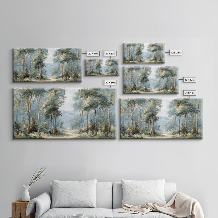 Gentle Forest Path Framed Canvas Print, Medical Office Art, Minimalist Decor, Office Decor, Fine Art, Calm, Dental Office Decor, MOA-2x1-13