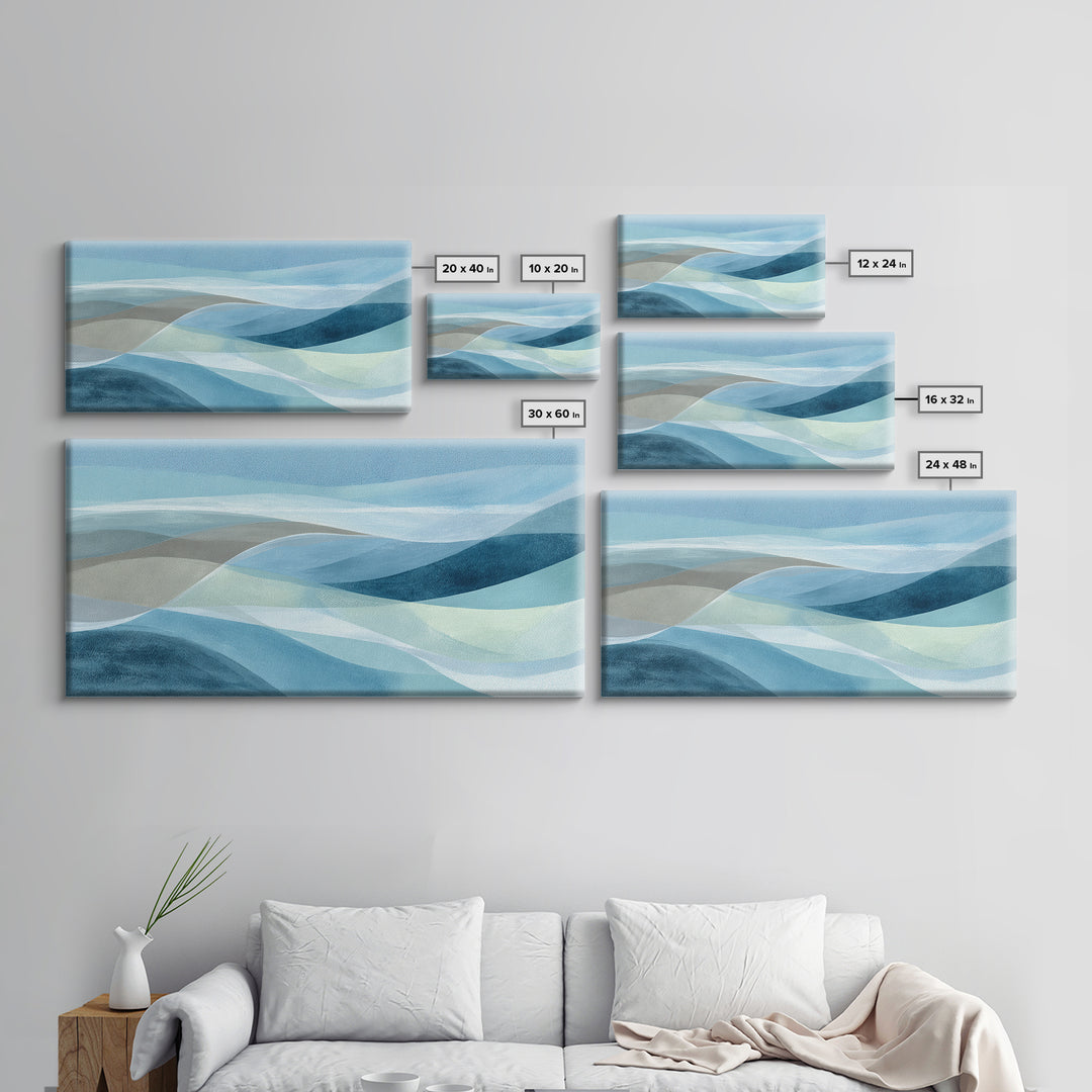 Calming Blue Abstract Canvas Print, Medical Office Art, Wall Art, Office Decor, Fine Art, Calm, Printable Card, Medical Art, MOA-2x1-21
