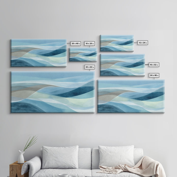 Calming Blue Abstract Canvas Print, Medical Office Art, Wall Art, Office Decor, Fine Art, Calm, Printable Card, Medical Art, MOA-2x1-21