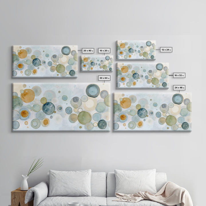 Abstract Cells and Circles as Soothing Pattern Framed Canvas Print, Medical Office Art, Home Decor, Office Decor, Calm, MOA-2x1-25