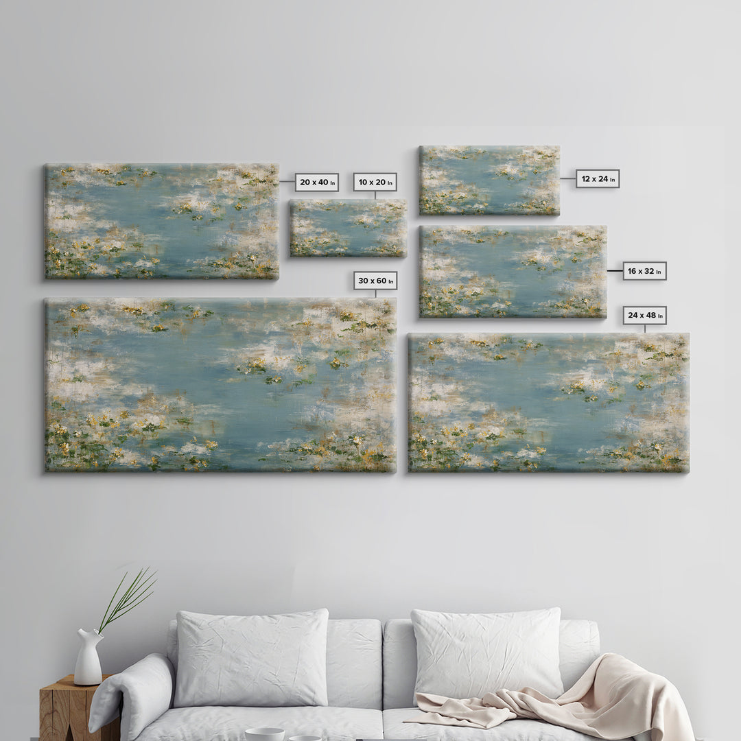 Sunlit Meadow with Wildflowers and Calm Mood Canvas Print, Medical Office Art, Office Decor, Watercolor Art, Calm, MOA-2x1-32