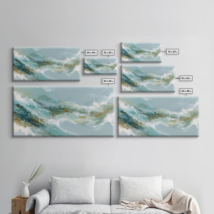 Calming Blue Abstract Framed Canvas Print, Medical Office Art, Digital Wall Art, Office Decor, Calm, Healthcare Wall Art, MOA-2x1-45