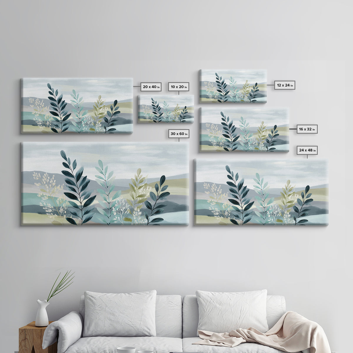 Minimal Green Fern Specimen Canvas Print, Medical Office Art, Printable Wall Art, Office Decor, Calm, Anatomy Wall Art, MOA-2x1-52