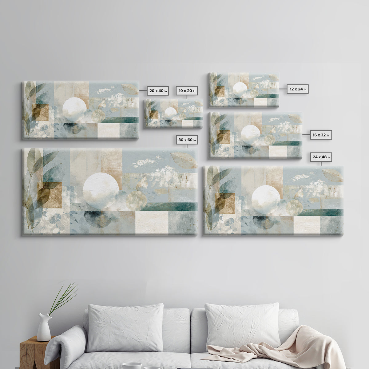 Clean Geometric Composition Framed Canvas Print, Medical Office Art, Luxury Decor, Office Decor, Calm, Digital Wall Art, MOA-2x1-6