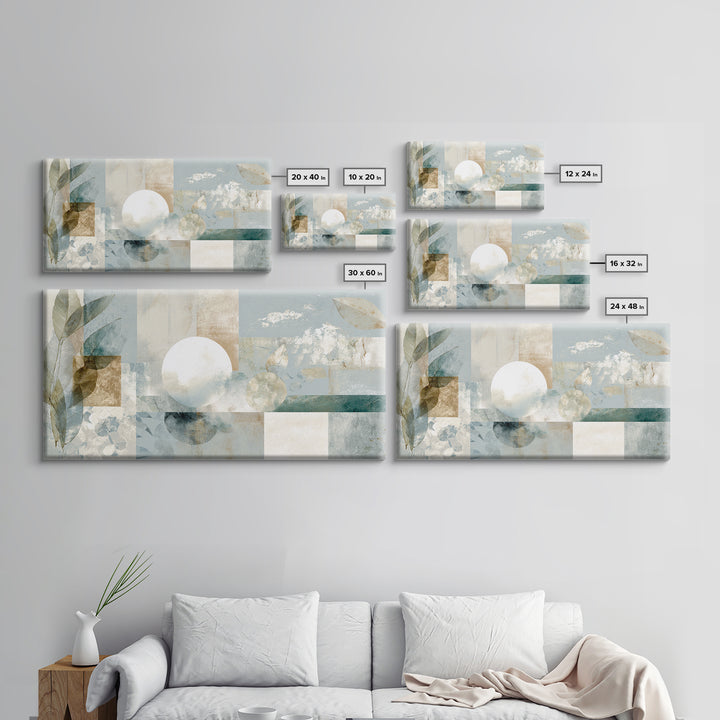 Clean Geometric Composition Framed Canvas Print, Medical Office Art, Luxury Decor, Office Decor, Calm, Digital Wall Art, MOA-2x1-6
