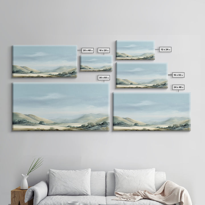Large Neutral Landscape Framed Canvas Print, Medical Office Art, Digital Wall Art, Office Decor, Calm, Healthcare Wall Art, MOA-2x1-60