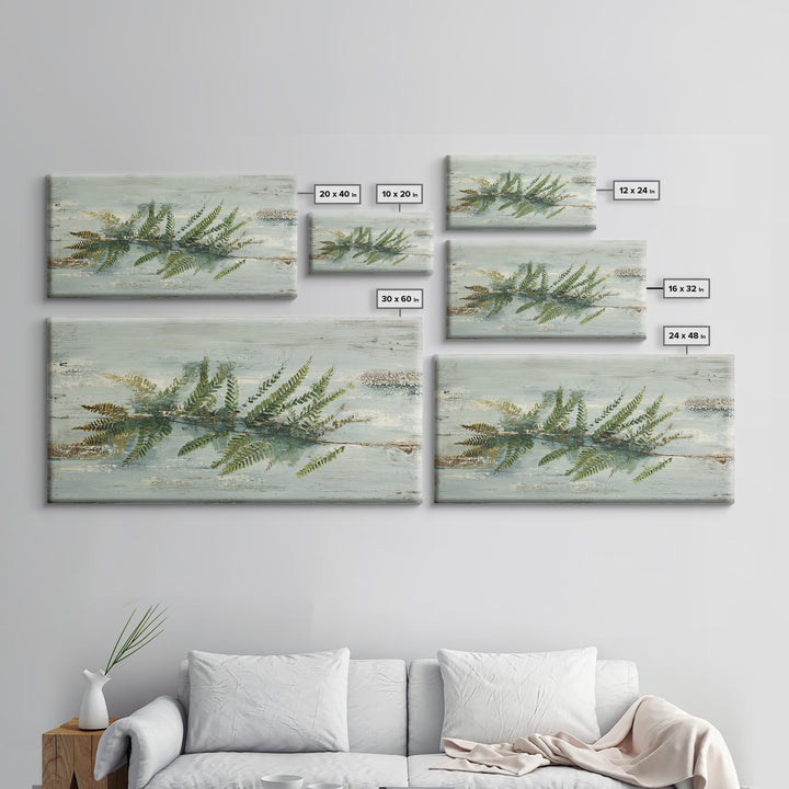 Minimal Green Fern Specimen Canvas Print, Medical Office Art, Medical Decor, Office Decor, Fine Art, Calm, Science Art, MOA-2x1-76