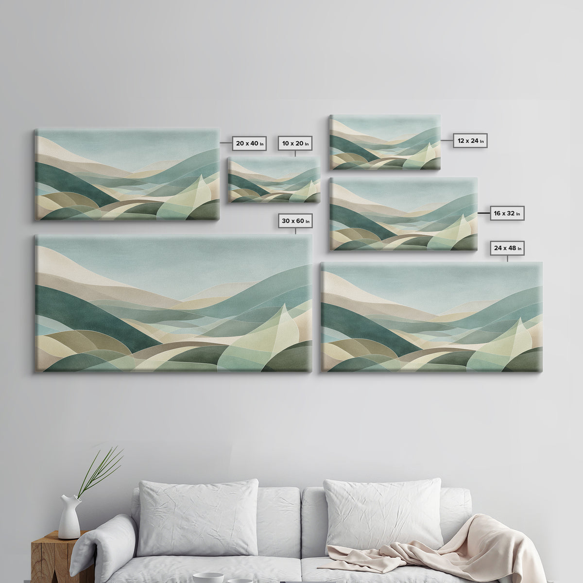 Clean Geometric Composition Canvas Print, Medical Office Art, Contemporary Art, Office Decor, Abstract Art, Calm, Animal Art, MOA-2x1-78