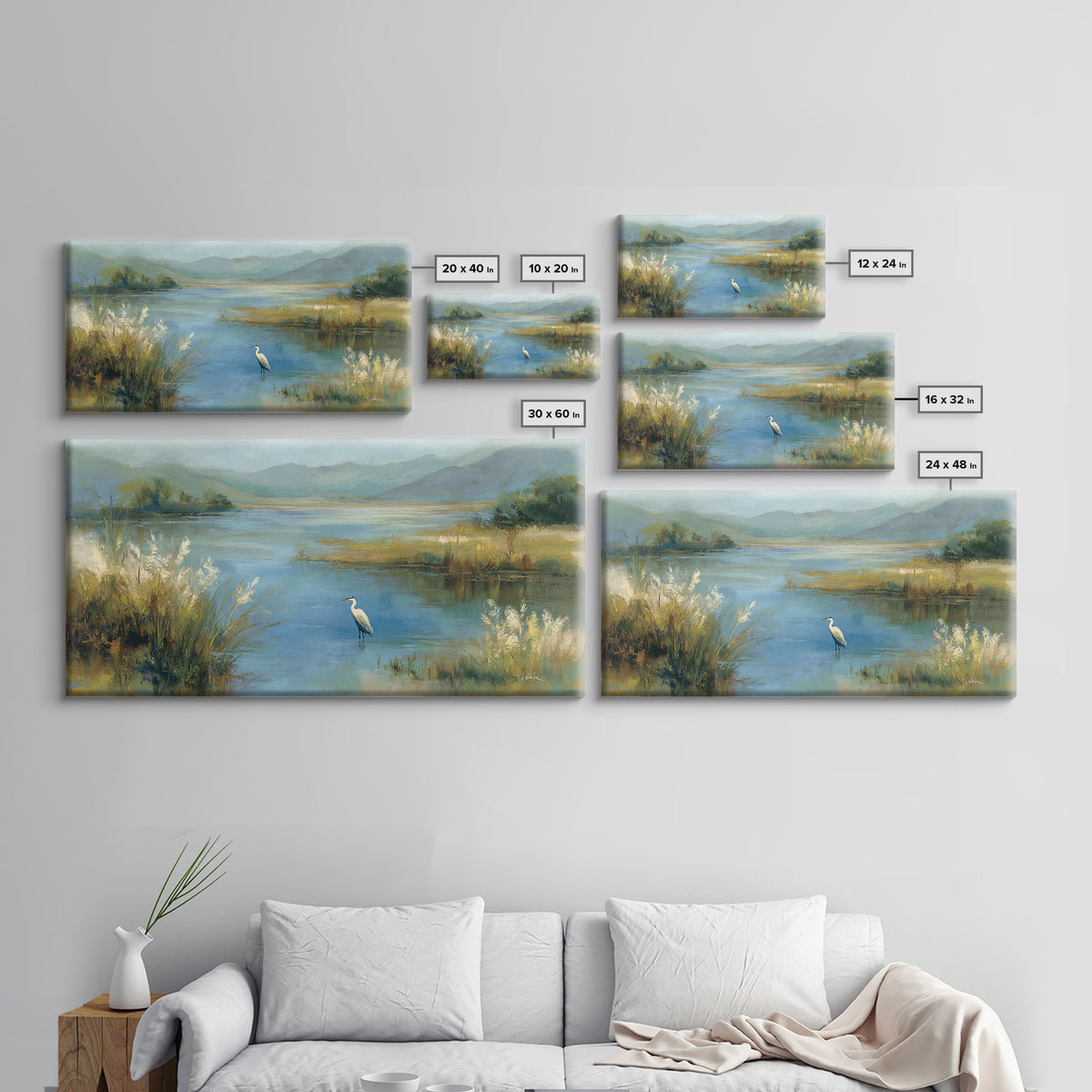 Blue Heron Standing Canvas Print, Medical Office Art, Wall Art, Office Decor, Fine Art, Calm, Printable Card, Medical Art, MOA-2x1-82