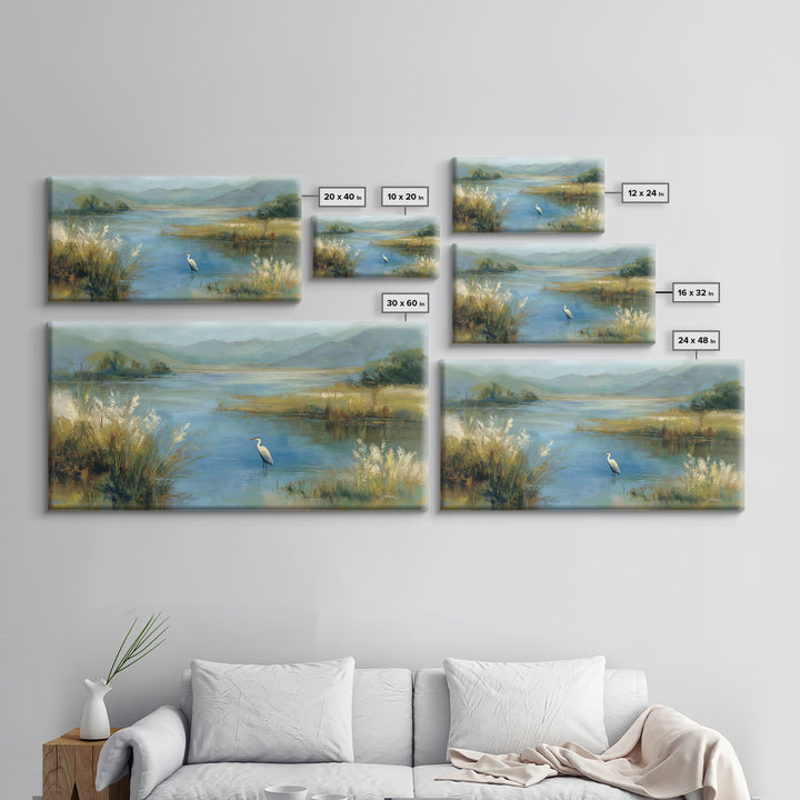 Blue Heron Standing Canvas Print, Medical Office Art, Wall Art, Office Decor, Fine Art, Calm, Printable Card, Medical Art, MOA-2x1-82