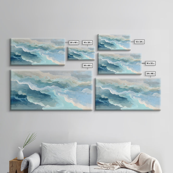 Calming Blue Abstract Canvas Print, Medical Office Art, Animal Art, Office Decor, Abstract Art, Calm, Heart Anatomy Print, MOA-2x1-93