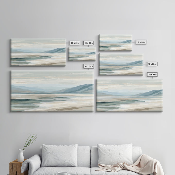 Peaceful Ocean Horizon Framed Canvas Print, Medical Office Art, Anatomy Poster, Office Decor, Fine Art, Calm, Modern Decor, MOA-2x1-96