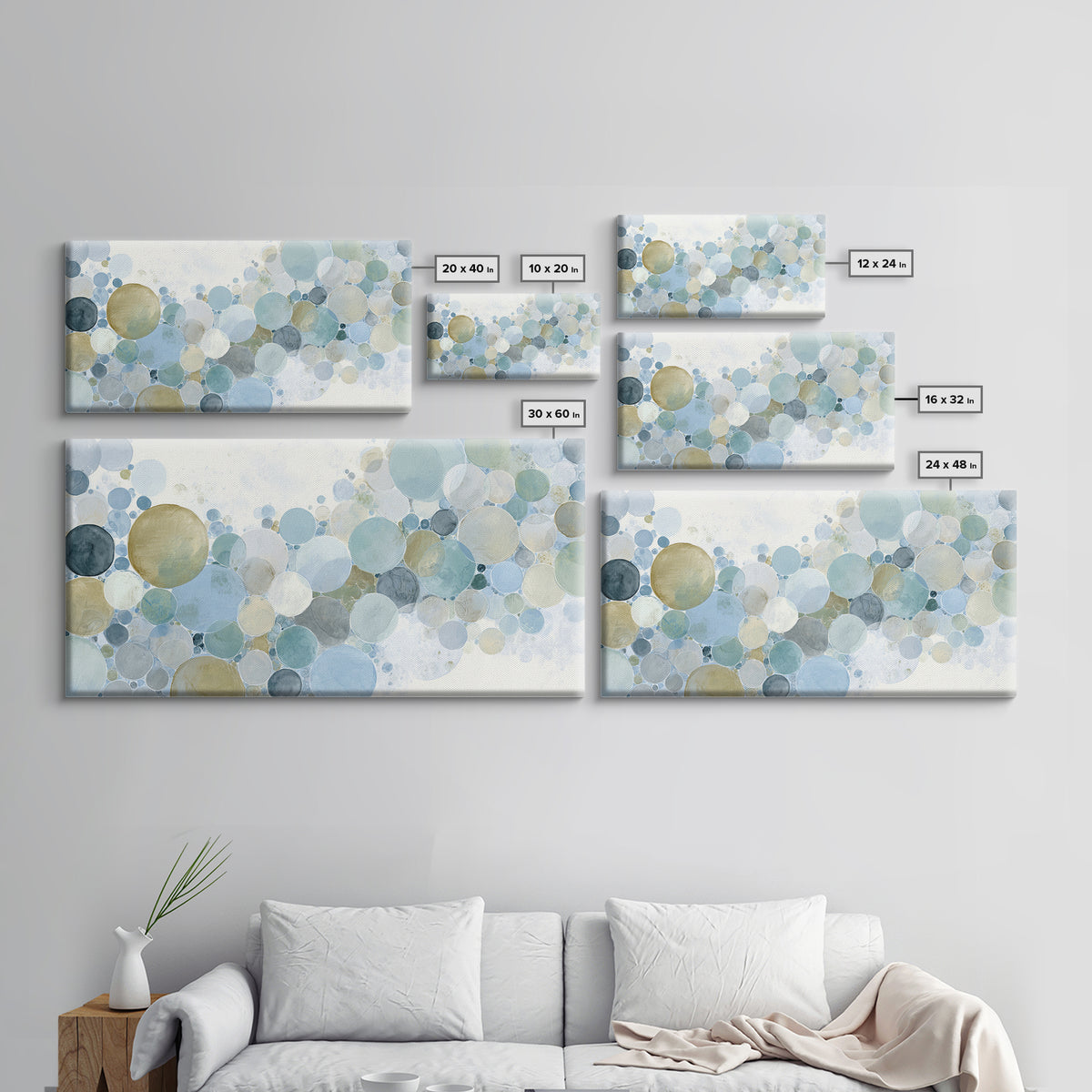 Abstract Cells and Circles as Soothing Pattern Framed Canvas Print, Medical Office Art, Printable Card, Office Decor, MOA-2x1-97