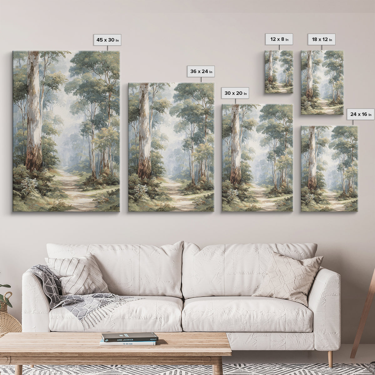 Gentle Forest Path Framed Canvas Print, Medical Office Art, Wall Art, Office Decor, Oil Painting, Calm, Printable Card, MOA-2x3-1