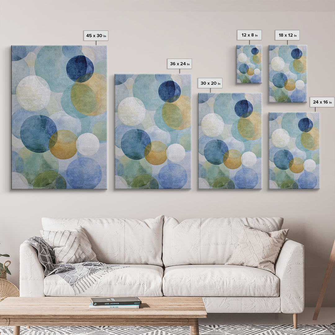 Abstract Cells and Circles as Soothing Pattern Framed Canvas Print, Medical Office Art, Digital Art, Office Decor, Abstract Art, MOA-2x3-13