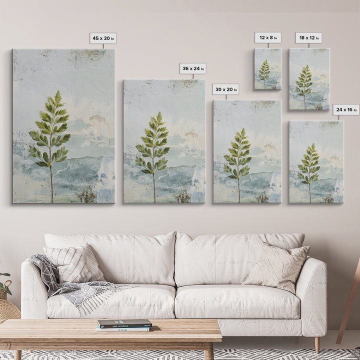 Minimal Green Fern Specimen Canvas Print, Medical Office Art, Anatomy Art, Office Decor, Fine Art, Calm, Statement Artwork, MOA-2x3-16